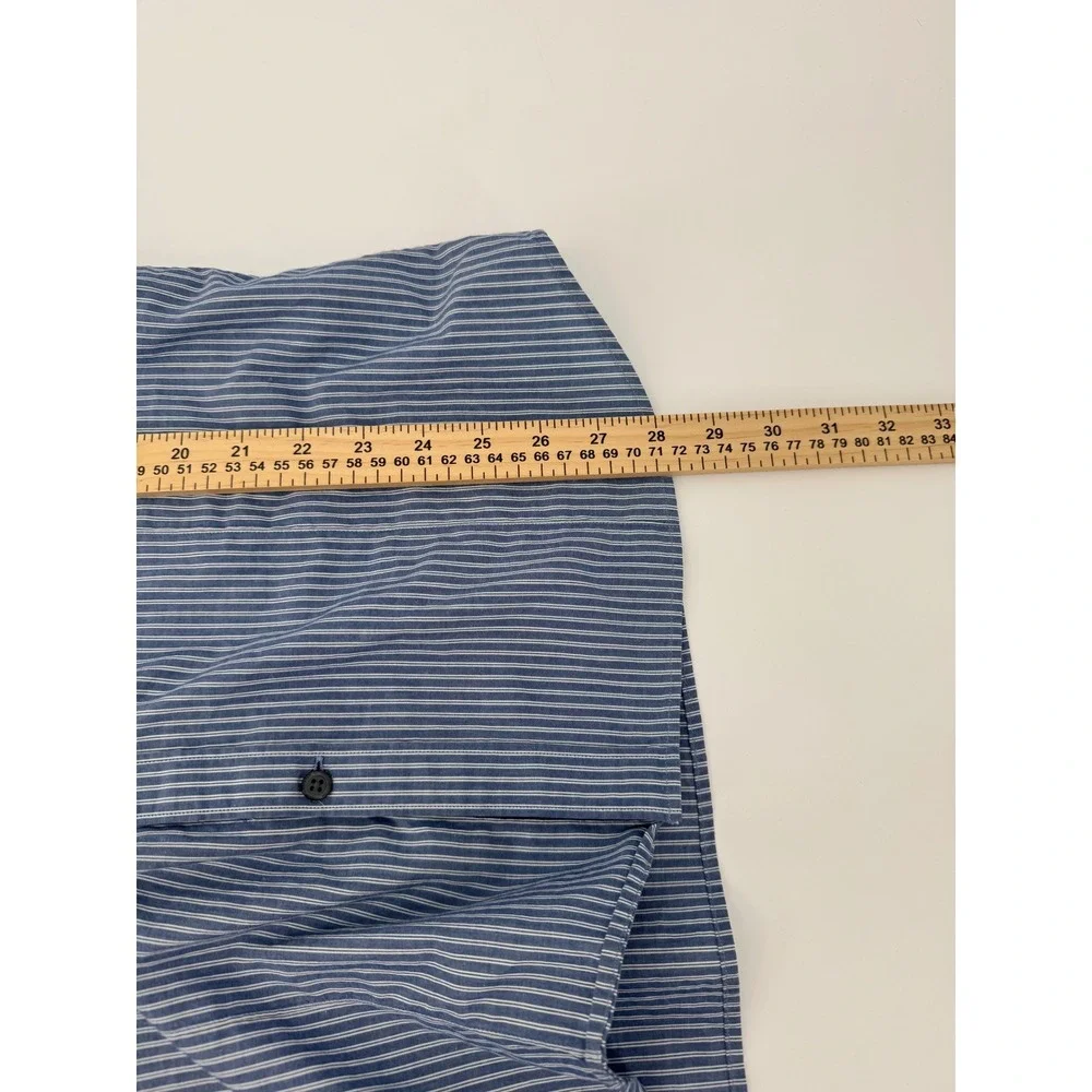 Banana Republic Mens Blue White Striped Long Sleeve Button Down Shirt Medium 15